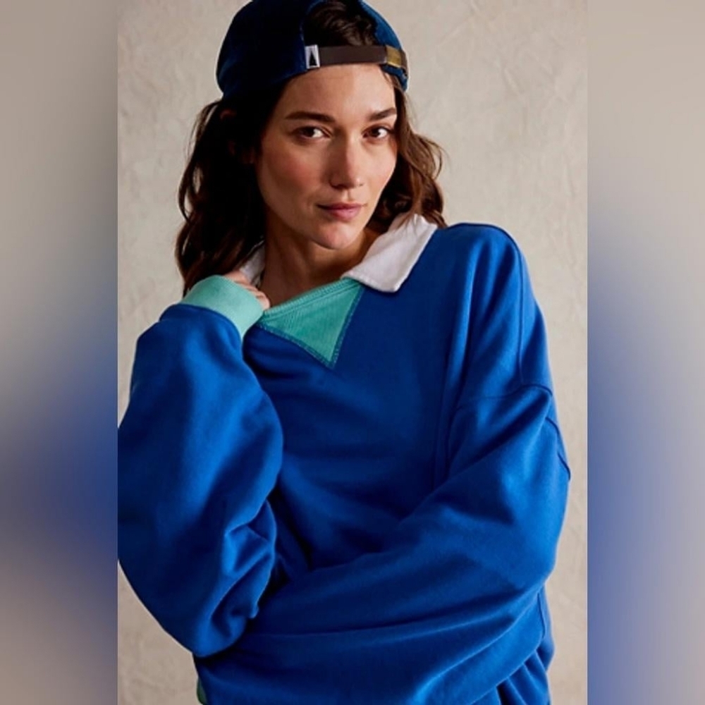 Free People Blue Crew Neck Sweater - Picture 4 of 12